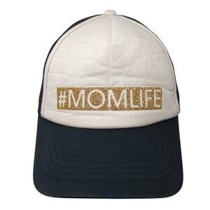 #Mom Life Snapback Trucker Hat Black One Size Adjustable Mesh Back YoungAn Hat